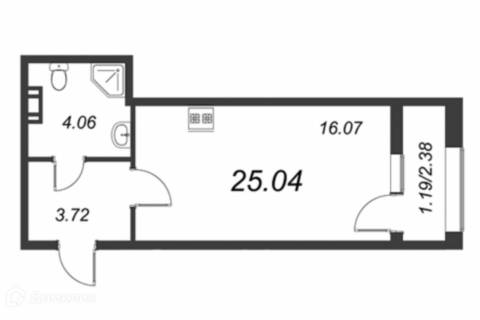 Продаётся студия, 25 м²