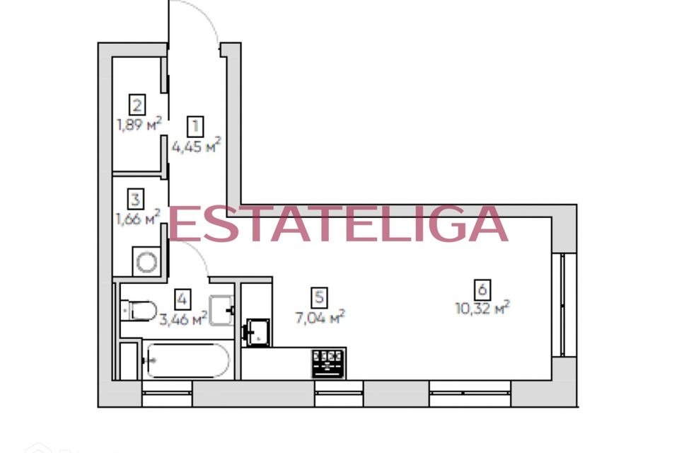 Продаётся 1-комнатная квартира, 28.8 м²