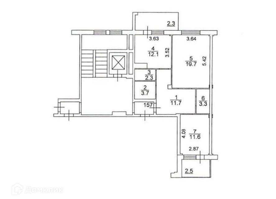 Продаётся 2-комнатная квартира, 64.4 м²