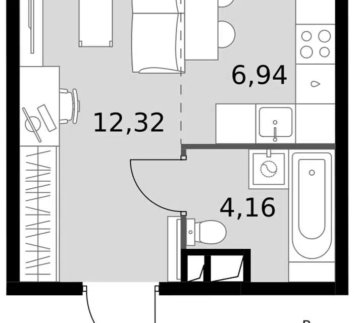 Продаётся студия, 23.4 м²