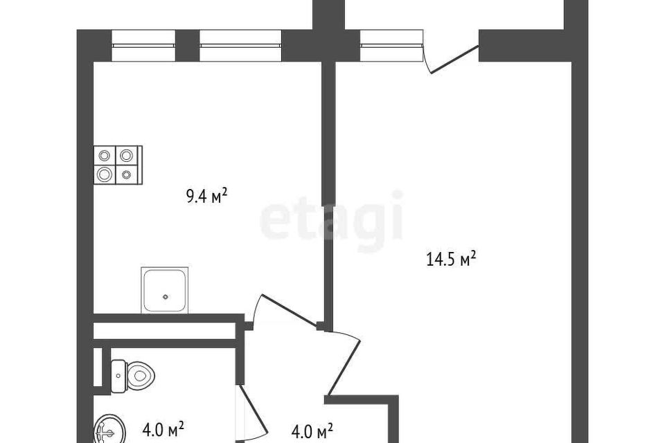 Продаётся 1-комнатная квартира, 33 м²