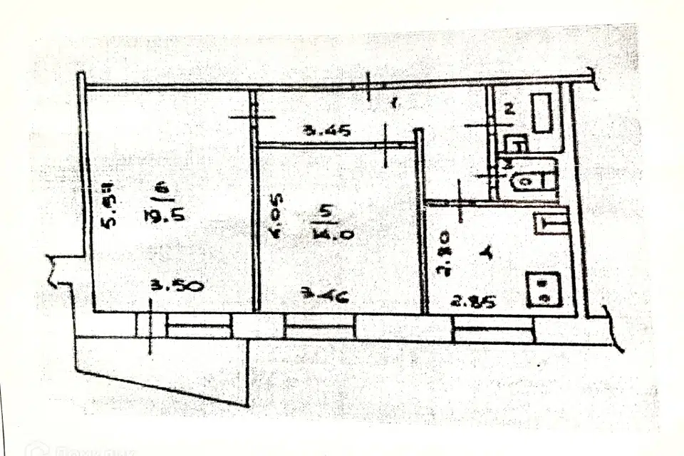 Продаётся 2-комнатная квартира, 52.9 м²