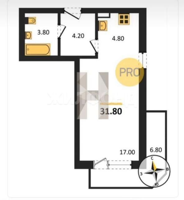 Сдаётся студия, 32 м²