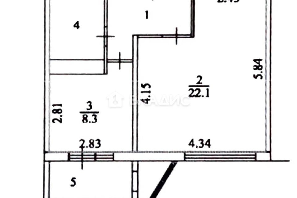 Продаётся 1-комнатная квартира, 40.5 м²