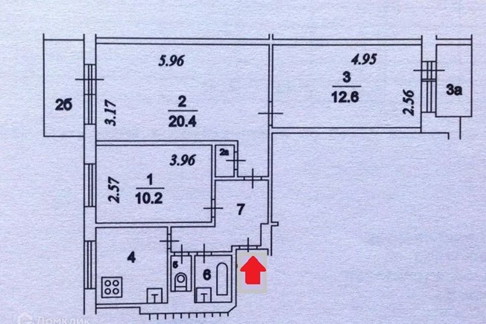 Продаётся 3-комнатная квартира, 58.5 м²