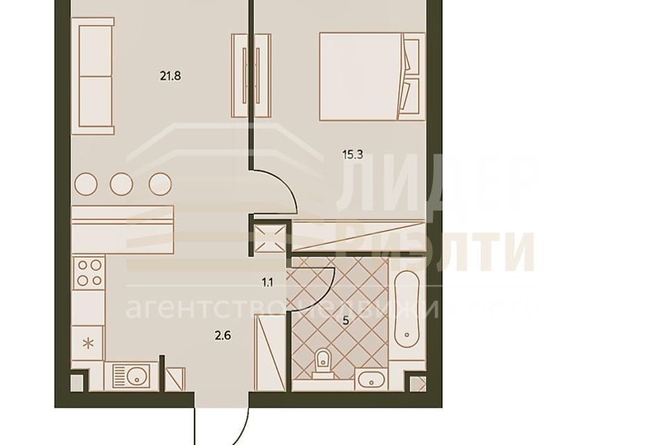 Продаётся 2-комнатная квартира, 45 м²