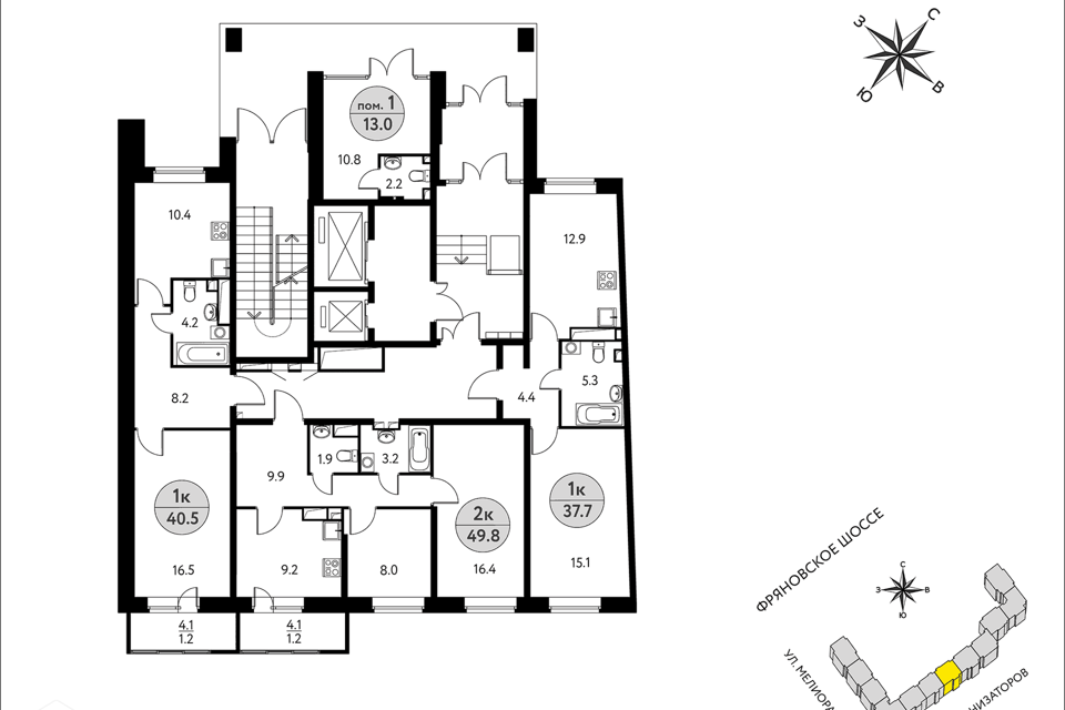 Продаётся 1-комнатная квартира, 848.2 м²