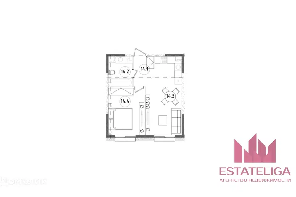 Продаётся 1-комнатная квартира, 40 м²