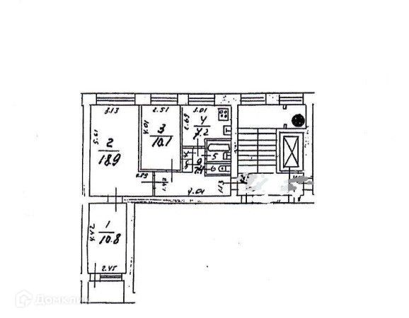 Продаётся 3-комнатная квартира, 58.8 м²