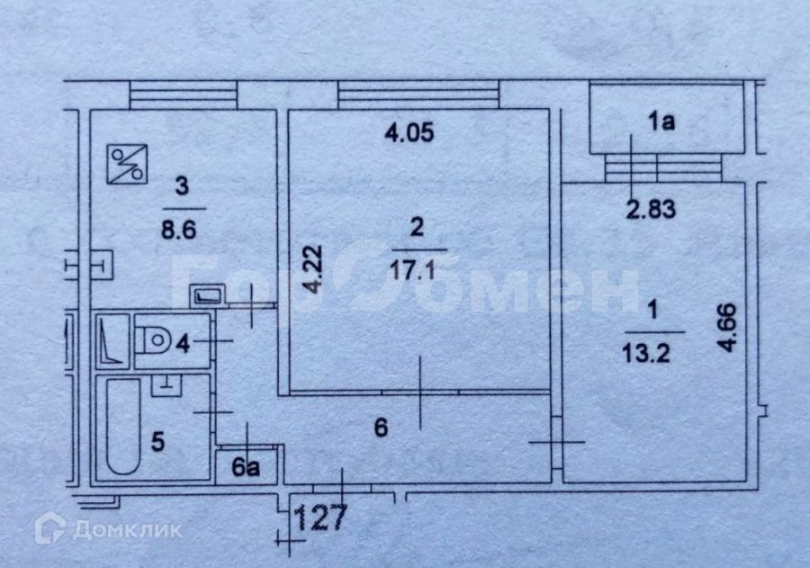 Продаётся комната в 2-комн. квартире, 17.1 м²