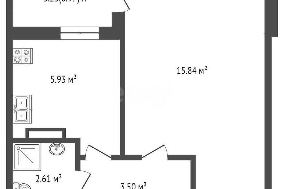 Продаётся 1-комнатная квартира, 28 м²