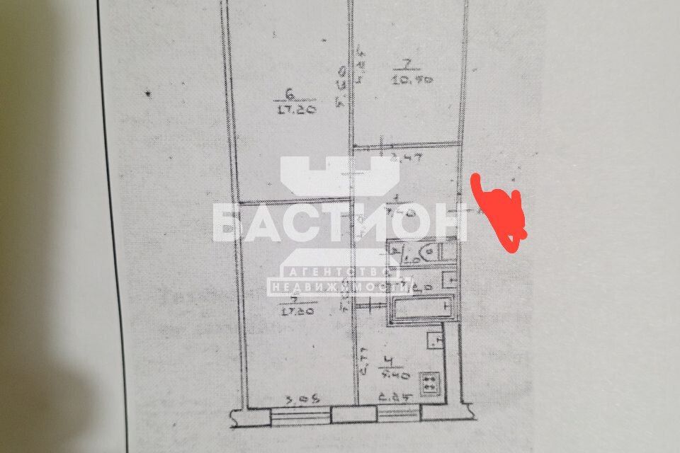 Продаётся 3-комнатная квартира, 67 м²