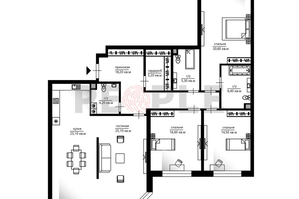 Продаётся 4-комнатная квартира, 137 м²