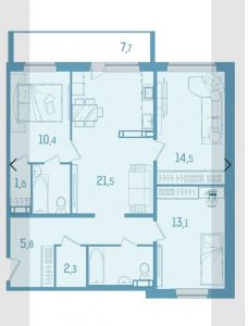 Продаётся 3-комнатная квартира, 86 м²