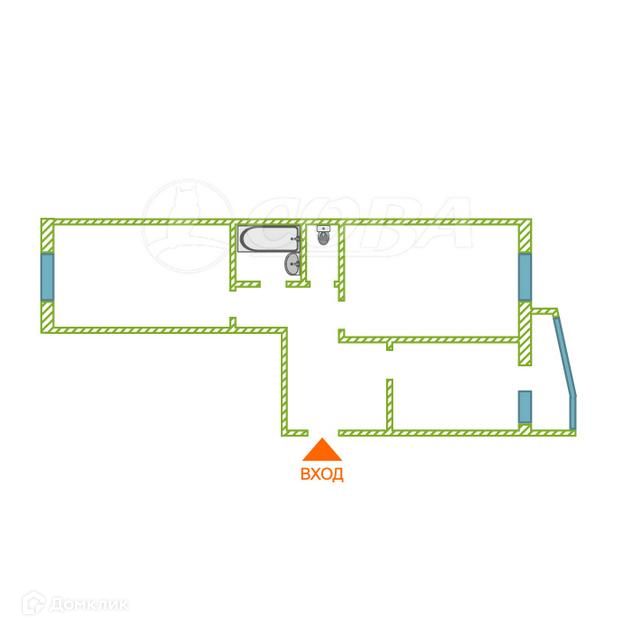 Продаётся 2-комнатная квартира, 54 м²