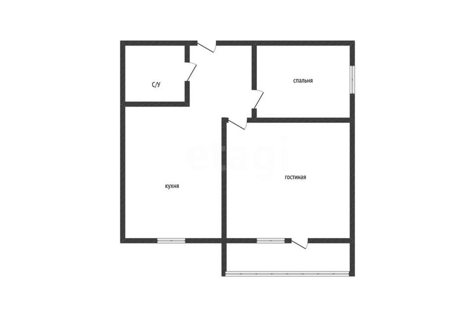 Продаётся 2-комнатная квартира, 43.7 м²