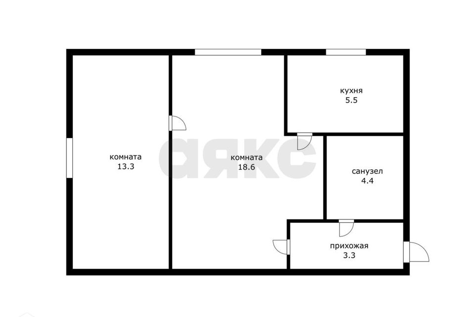 Продаётся 2-комнатная квартира, 45.1 м²