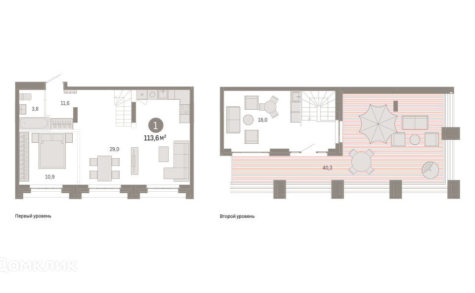 Продаётся 1-комнатная квартира, 113.6 м²