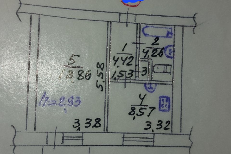 Продаётся 1-комнатная квартира, 37.4 м²