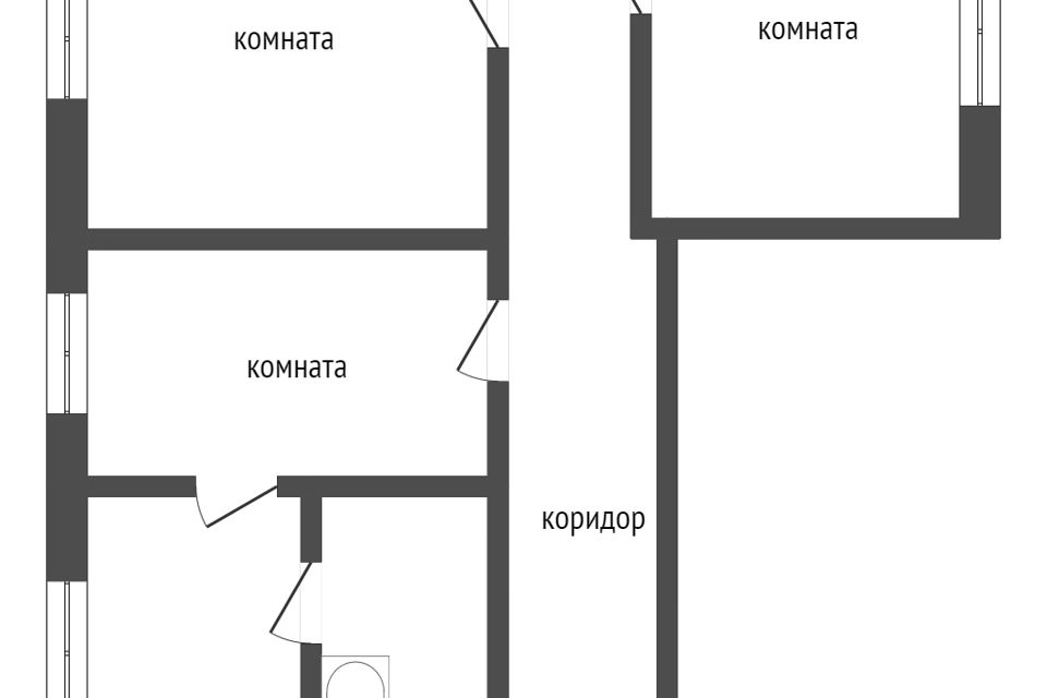 Продаётся 3-комнатная квартира, 65.9 м²