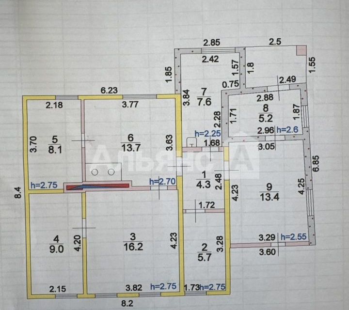 Продаётся 1-этажный дом, 83.2 м²