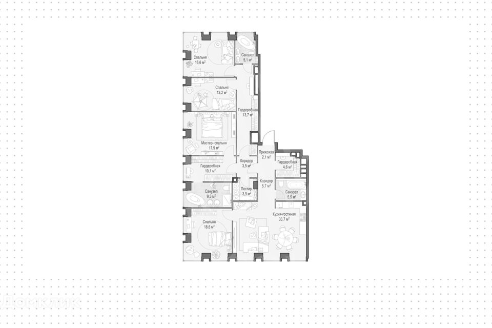 Продаётся 5-комнатная квартира, 162 м²