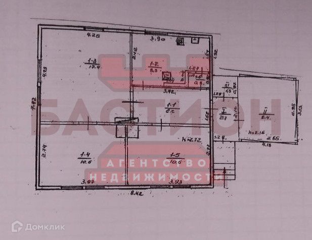 Продаётся 1-этажный дом, 66.3 м²