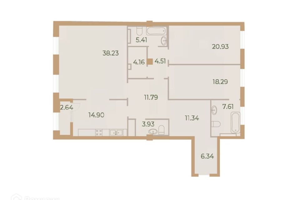 Продаётся 3-комнатная квартира, 149.8 м²