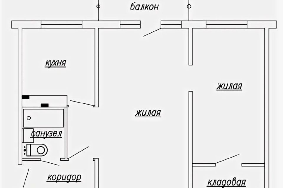 Продаётся 2-комнатная квартира, 43 м²