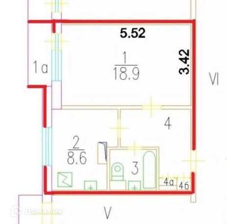 Продаётся 1-комнатная квартира, 38 м²