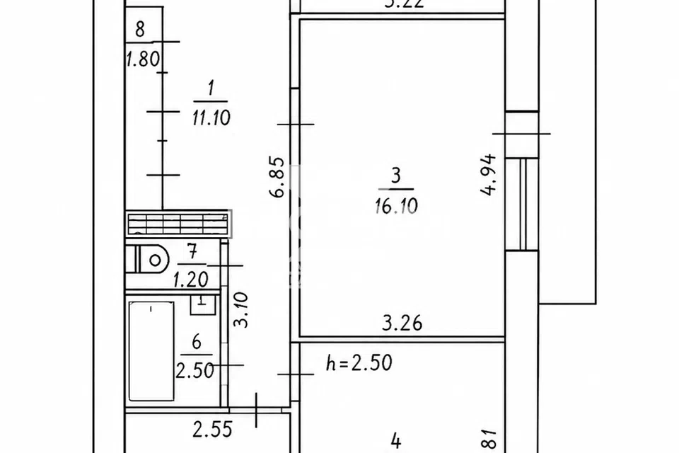 Продаётся 3-комнатная квартира, 67 м²