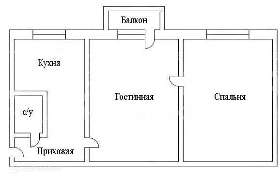Продаётся 2-комнатная квартира, 42 м²