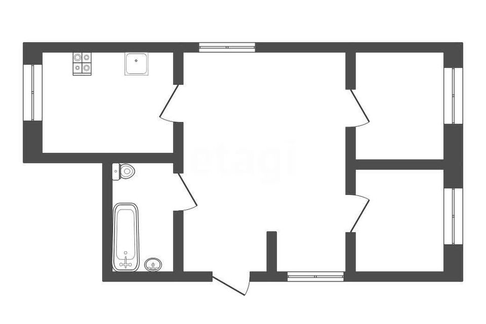 Продаётся 3-комнатная квартира, 76.8 м²