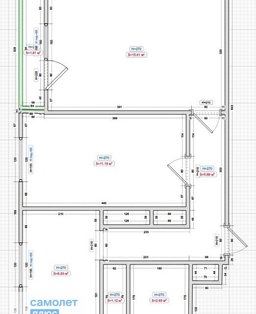 Продаётся 2-комнатная квартира, 46.3 м²