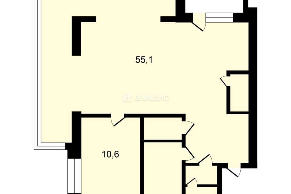 Продаётся 1-комнатная квартира, 74 м²