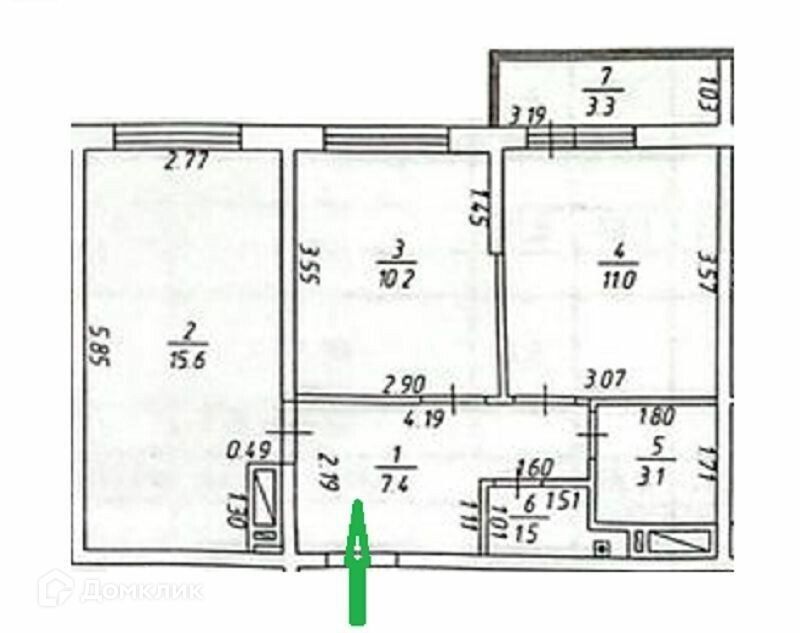 Продаётся 2-комнатная квартира, 52 м²