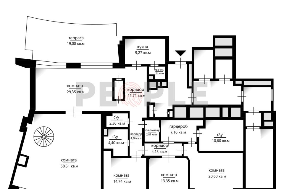 Продаётся 5-комнатная квартира, 239.7 м²