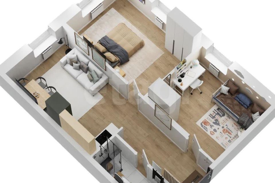 Продаётся 1-комнатная квартира, 50.9 м²