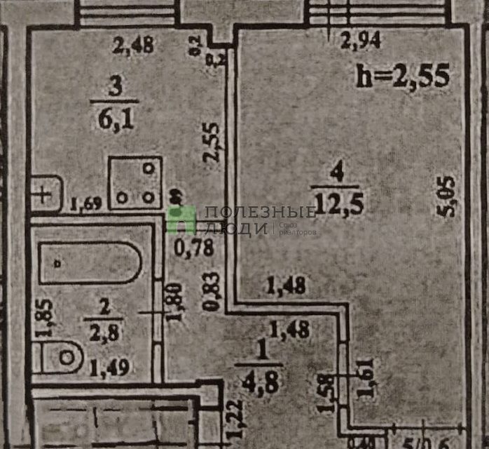 Продаётся 1-комнатная квартира, 26.8 м²