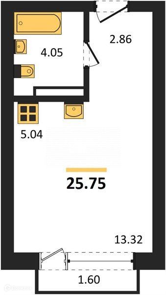 Продаётся студия, 25.75 м²