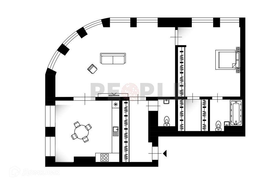 Продаётся 2-комнатная квартира, 56.3 м²