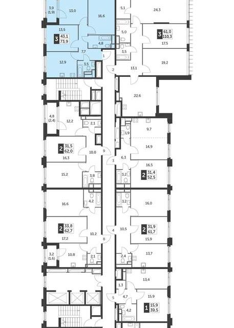 Продаётся 3-комнатная квартира, 74.6 м²