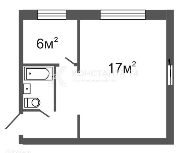 Продаётся 1-комнатная квартира, 31.1 м²