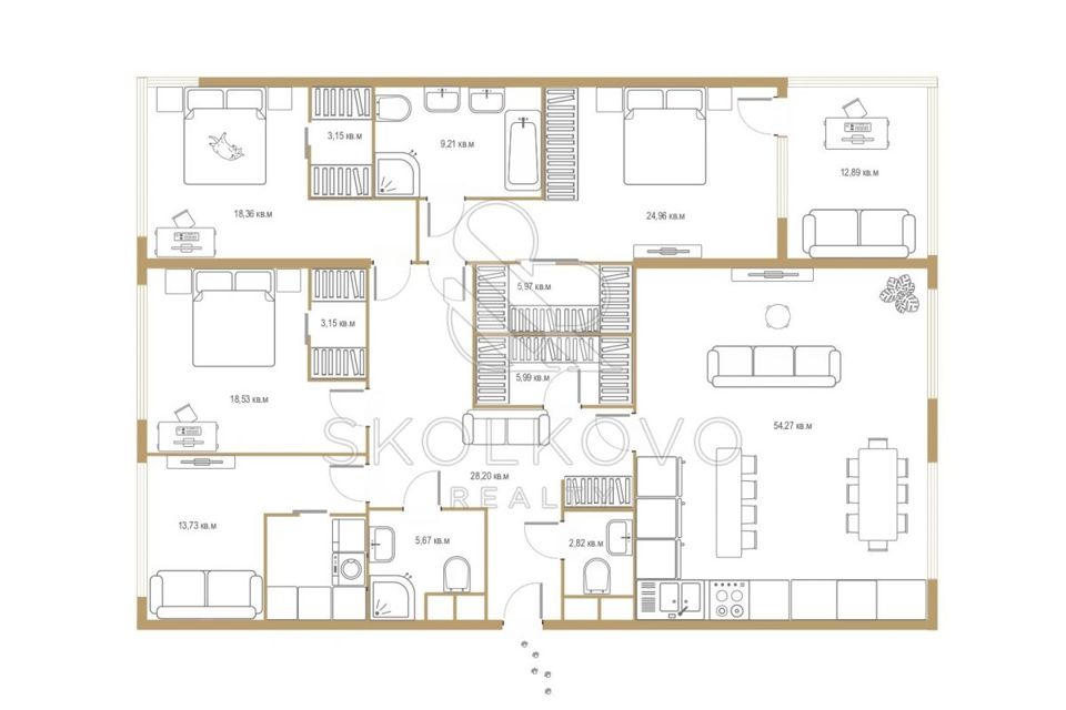 Продаётся 4-комнатная квартира, 212 м²