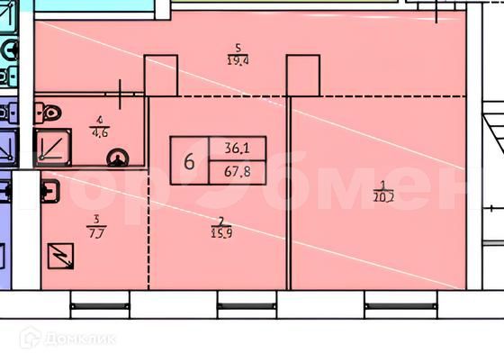Продаётся 2-комнатная квартира, 62.7 м²