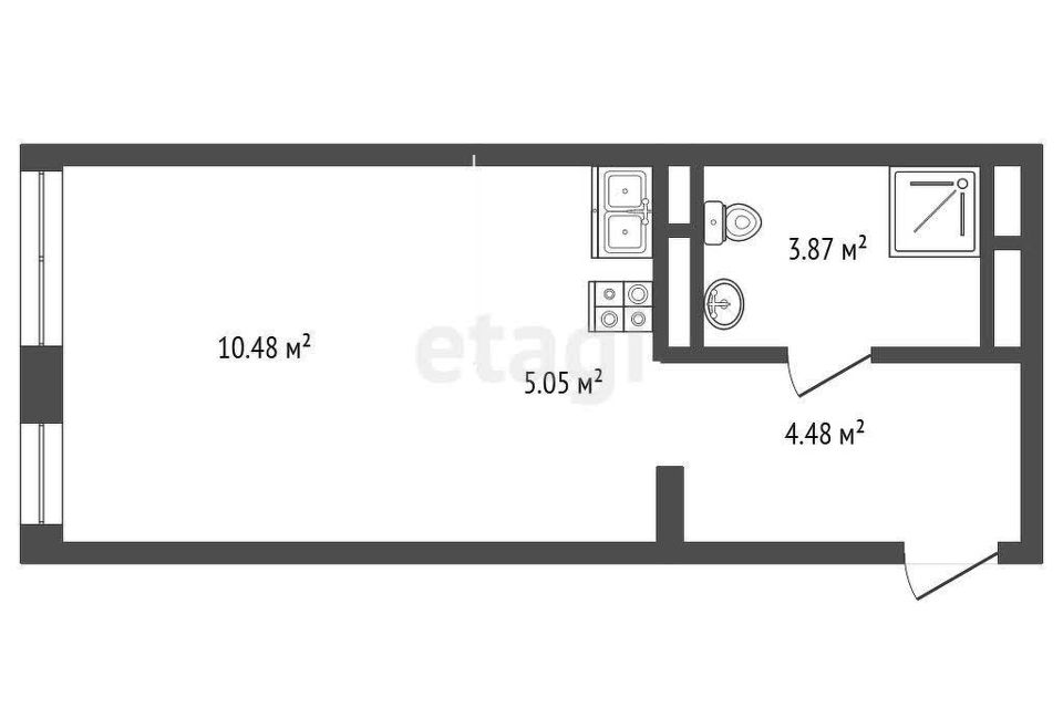 Продаётся студия, 23.9 м²