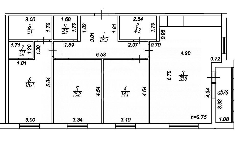 Продаётся 3-комнатная квартира, 105.68 м²