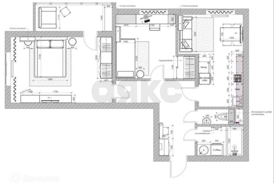 Продаётся 2-комнатная квартира, 65 м²