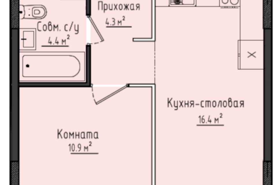 Продаётся 1-комнатная квартира, 36 м²