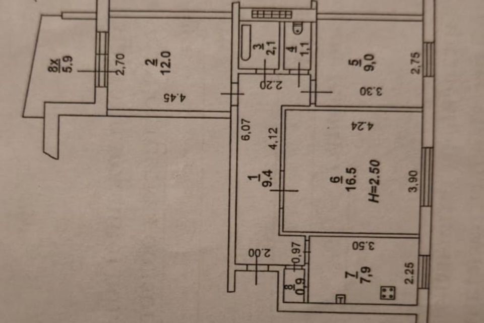 Продаётся 3-комнатная квартира, 64 м²